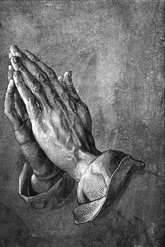 Альбрехт Дюрер.
Штудия рук.
Подготовительный рисунок к
Геллеровскому алтарю.
1508 г.