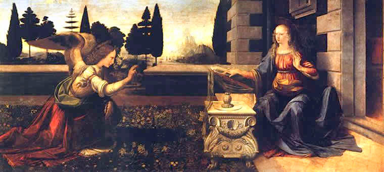 Леонардо да Винчи.
Благовещение.
Ок. 1473 - 1475 г.