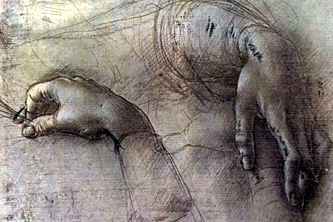Леонардо да Винчи.
Этюд женских рук.
Ок. 1483 г.