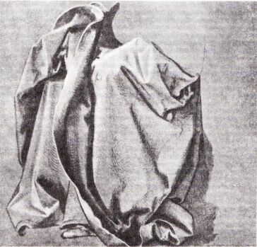 Альбрехт Дюрер.
Штудия драпировок.
Подготовительный рисунок к
Геллеровскому алтарю.
1508 г.