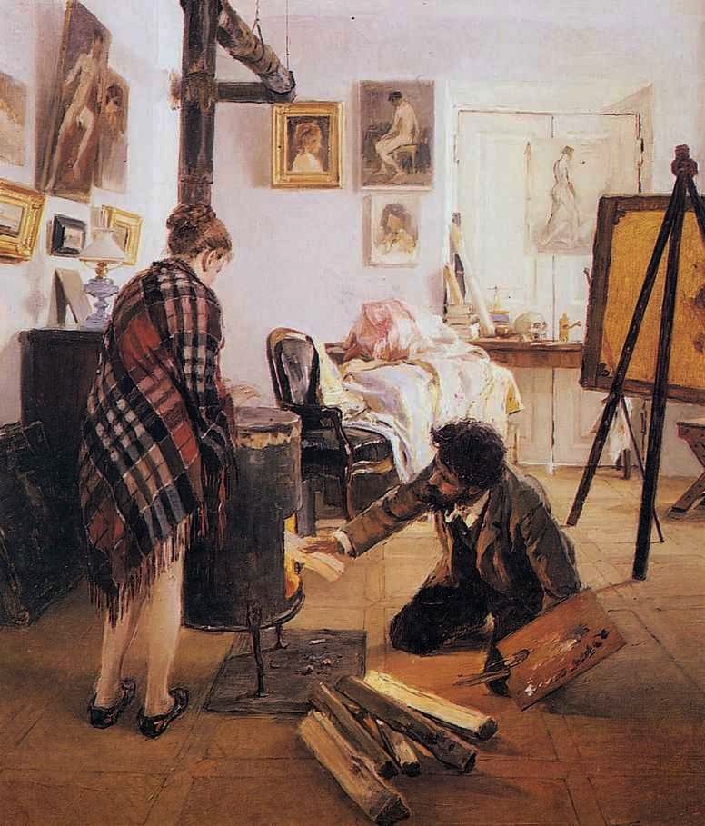 И. Прянишников.
В мастерской художника.
Масло. 1890.