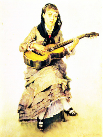 В. Суриков.
Портрет С.А. Кропоткиной,
сестры жены художника.
Акварель.
1882 г.